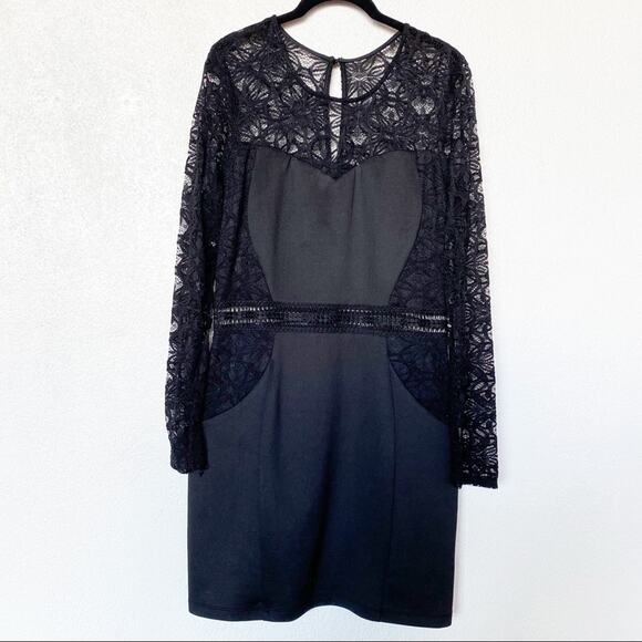 BCX Dress Embroidered Waist Lace Sleeve Dress Size 15 - Picture 1 of 9